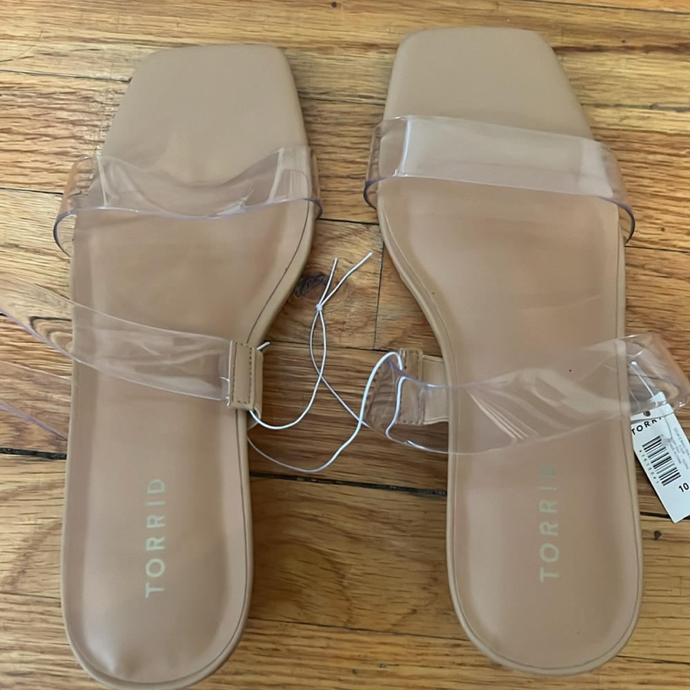 NWT TORRID THIN DOUBLE BAND WEDGE SANDAL WW - Picture 5 of 9